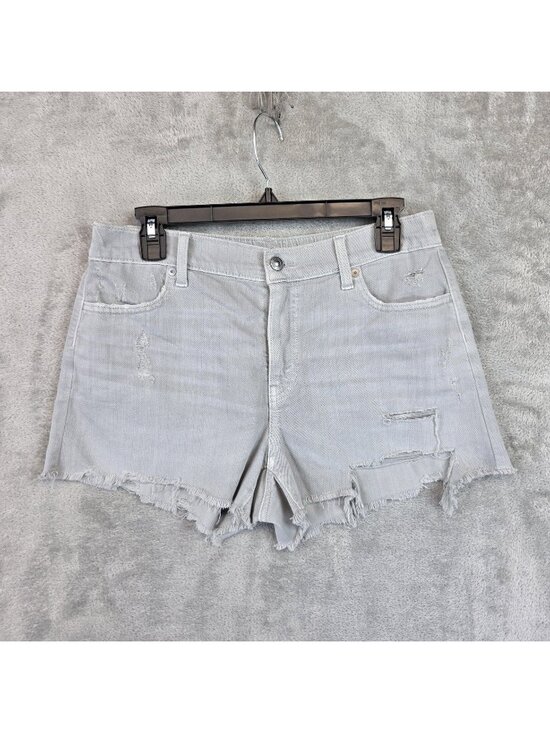 aerie Pants - Aerie Shorts Womens M Gray Denim Distressed Cutoff Frayed Hem Casual Summer